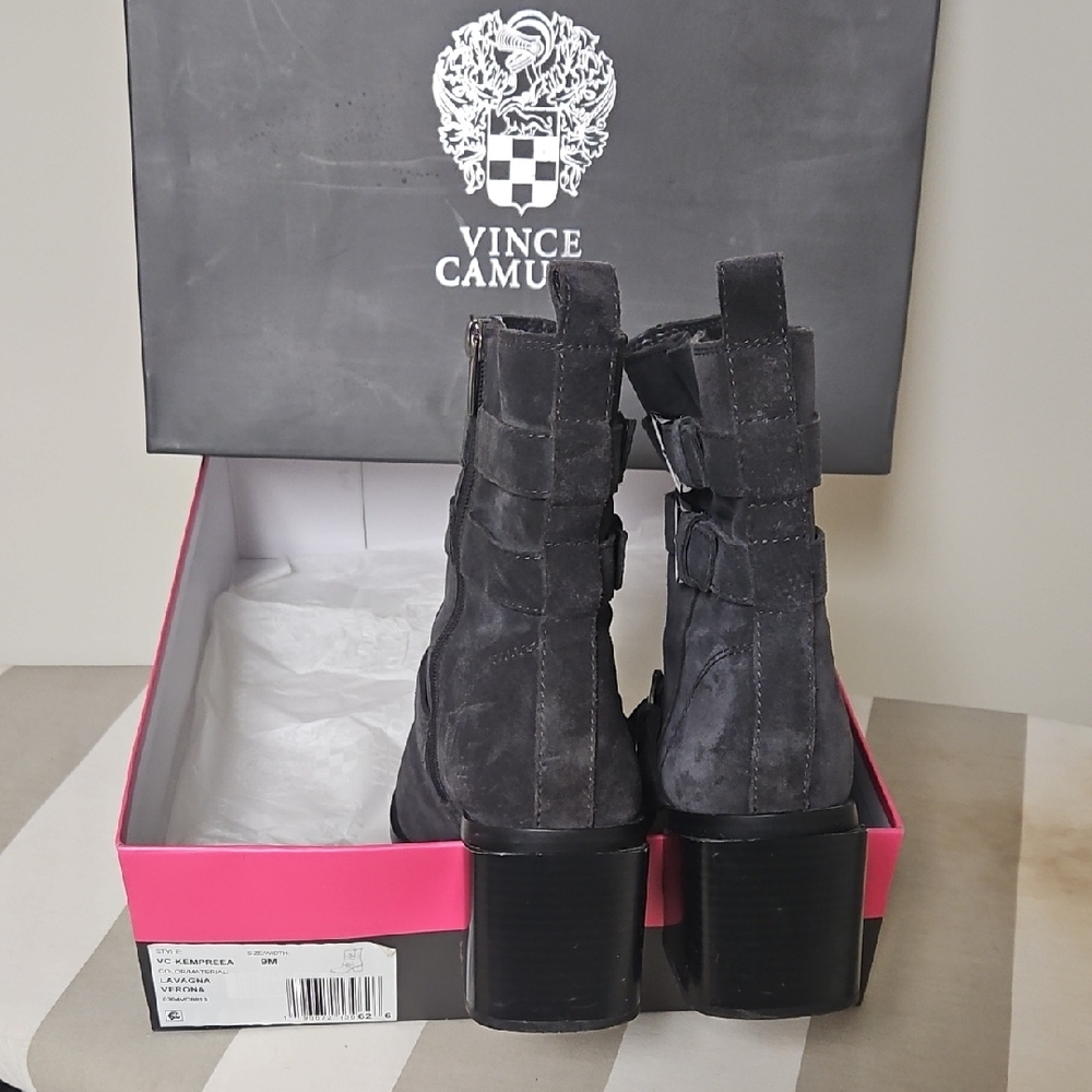 Vince Camuto Black Heeled Boots with Platform Sole